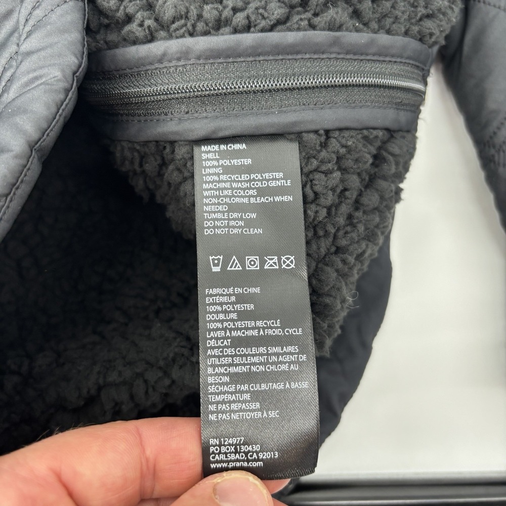 prAna Esla Hooded Coat Jacket Black Women Small Water Resistant Recycled Fabric - Picture 9 of 10